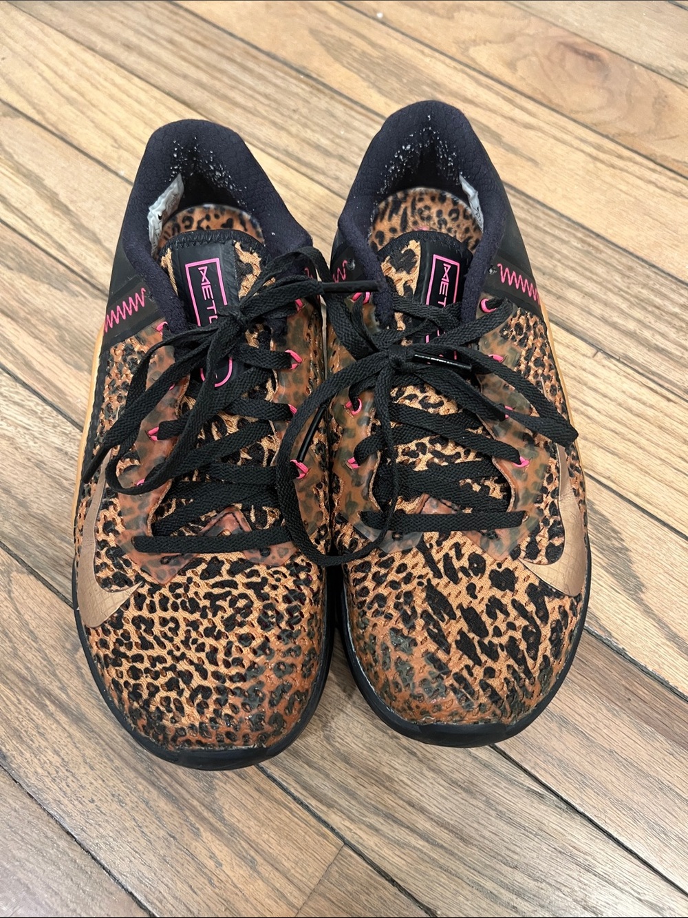 Nike Women’s Leopard Print Athletic Shoes in Brown, Black & Pink